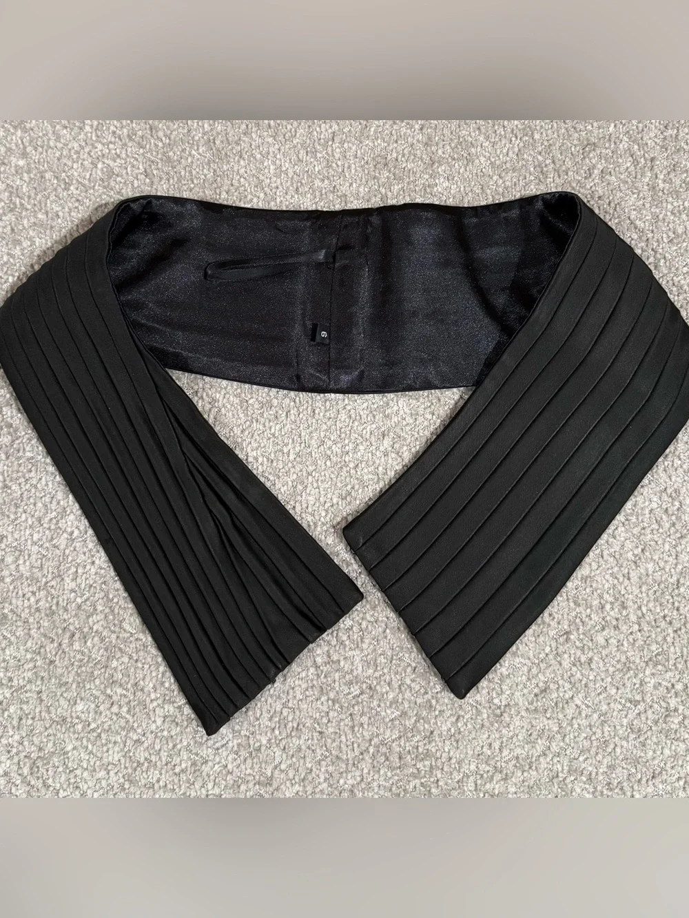 Cache Black Pleated Waist Accent  Belt
